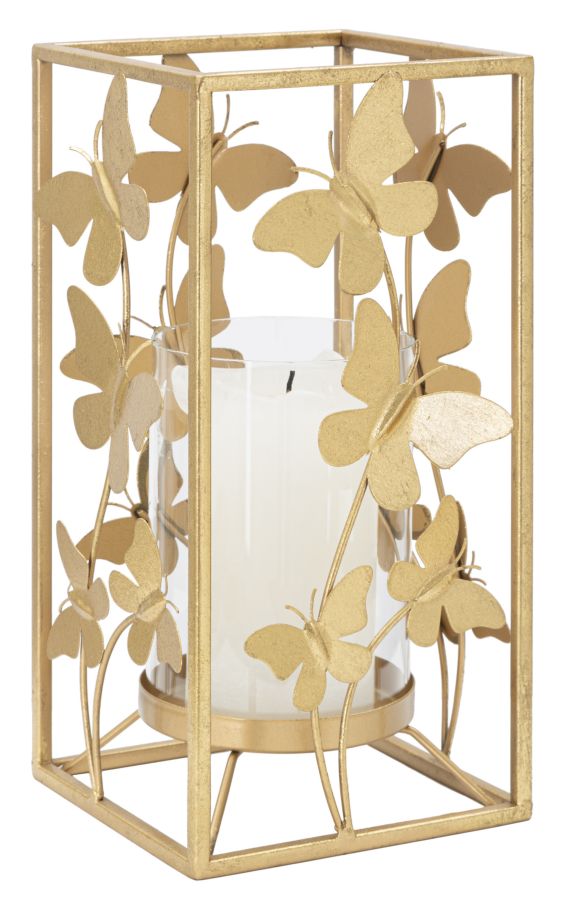 Suport Lumanare Mauro Ferretti Glam Butterfly  14X14X29  cm, Auriu