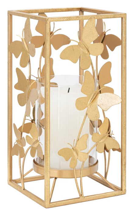 Suport Lumanare Mauro Ferretti Glam Butterfly  14X14X29  cm, Auriu