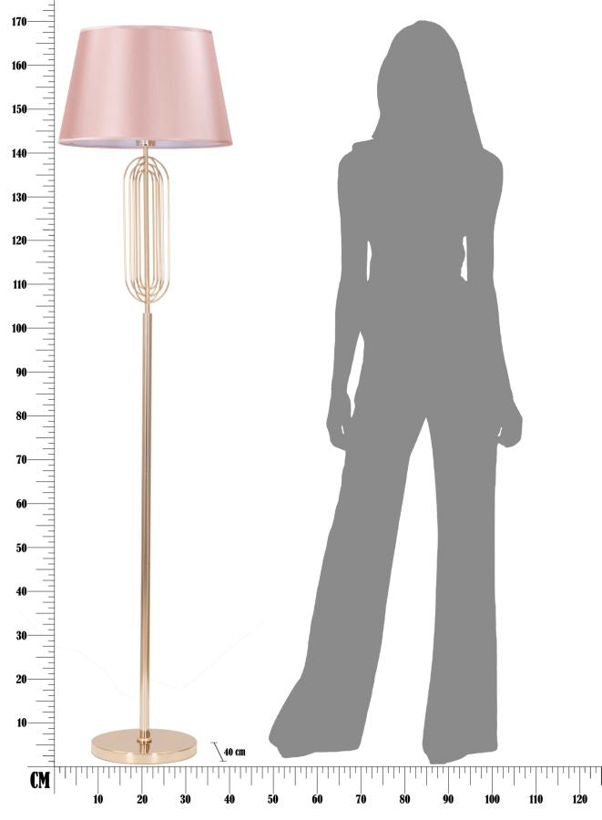 Lampadar Mauro Ferretti Ovy  Ø 40X168,5 cm, Auriu/Roz