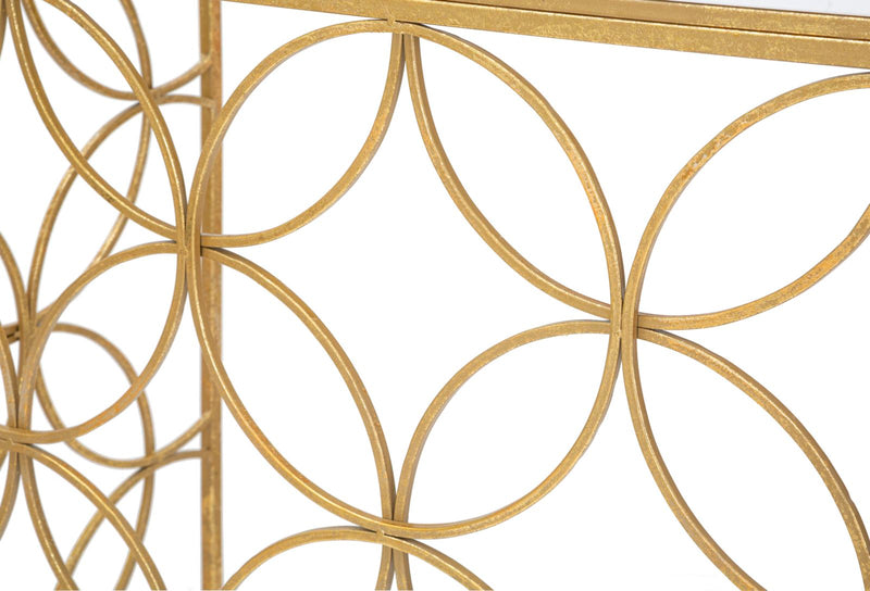 Consola Star Mauro Ferretti Marble 120X40X80 cm, Auriu/Alb