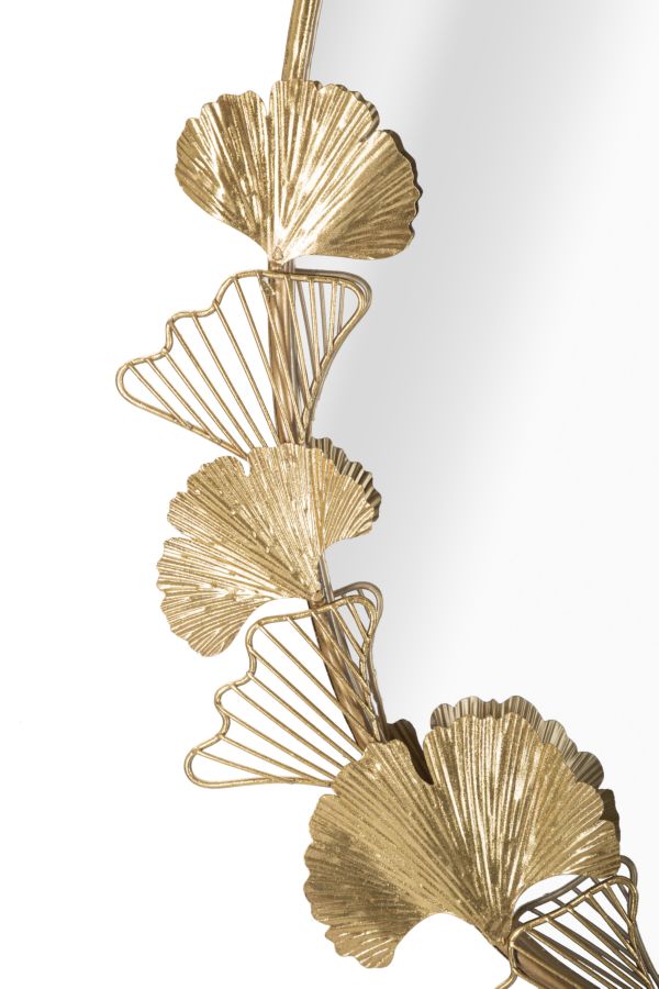 Oglinda decorativa Mauro Ferretti Little Leaf 61, 5X3X78 cm, Auriu