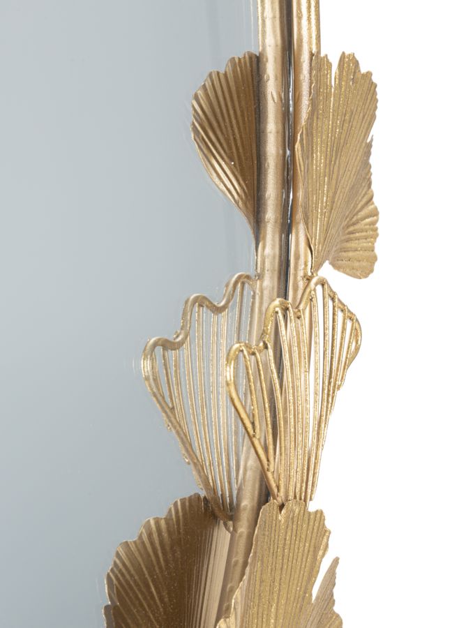 Oglinda decorativa Mauro Ferretti Little Leaf 61, 5X3X78 cm, Auriu