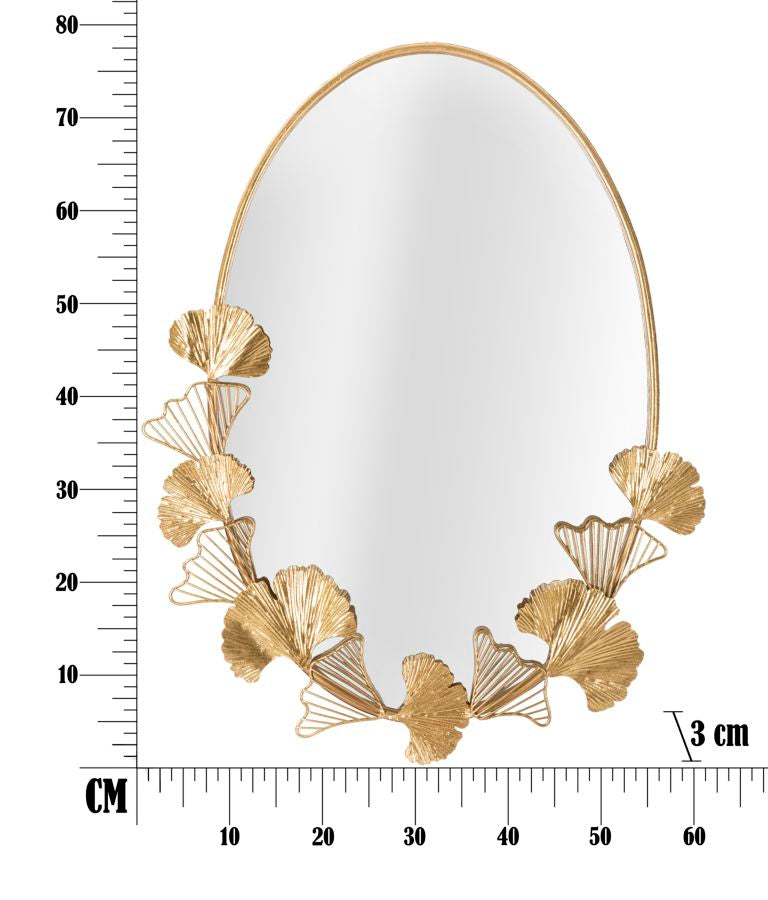 Oglinda decorativa Mauro Ferretti Little Leaf 61, 5X3X78 cm, Auriu