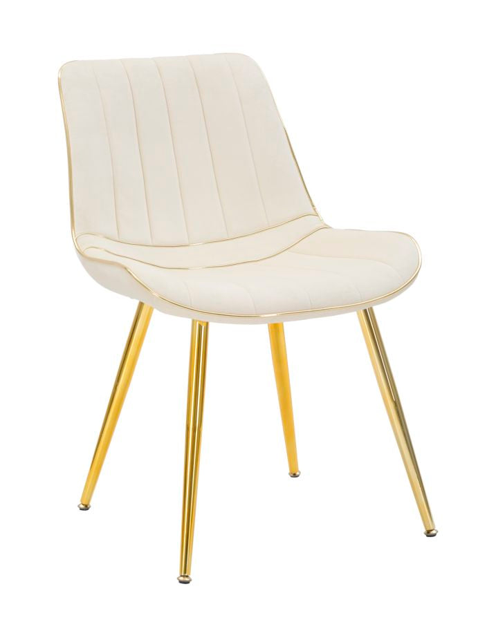 Set Scaune Mauro Ferretti Paris Crema/Gold, Set 2 Piese,  51X59X79 cm, Crem/Auriu