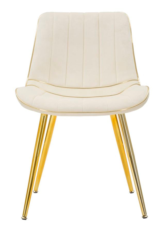 Set Scaune Mauro Ferretti Paris Crema/Gold, Set 2 Piese,  51X59X79 cm, Crem/Auriu
