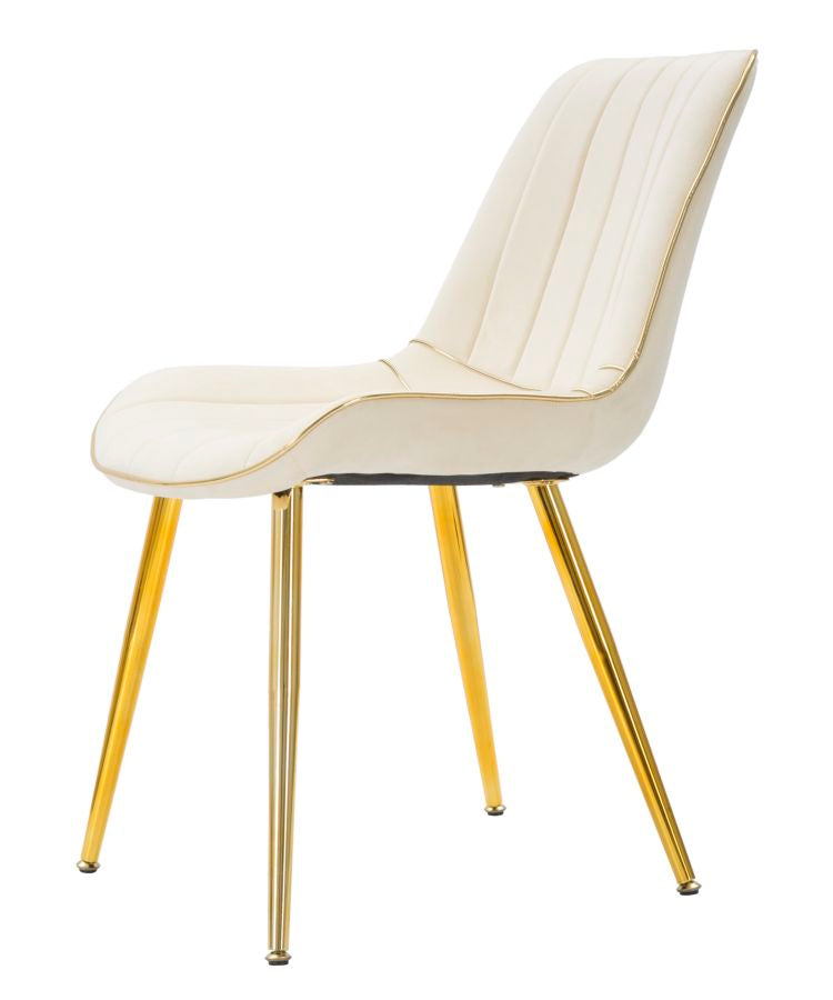 Set Scaune Mauro Ferretti Paris Crema/Gold, Set 2 Piese,  51X59X79 cm, Crem/Auriu