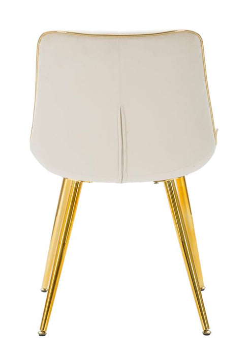 Set Scaune Mauro Ferretti Paris Crema/Gold, Set 2 Piese,  51X59X79 cm, Crem/Auriu