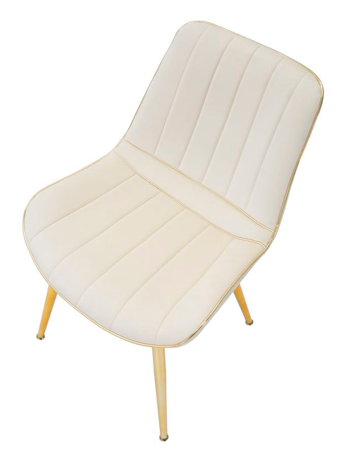 Set Scaune Mauro Ferretti Paris Crema/Gold, Set 2 Piese,  51X59X79 cm, Crem/Auriu
