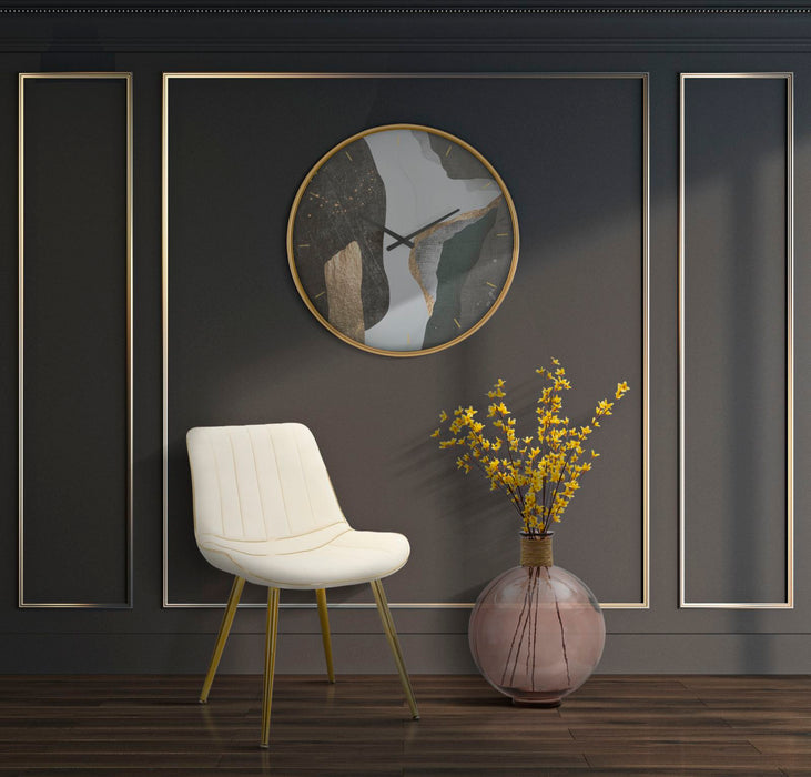 Set Scaune Mauro Ferretti Paris Crema/Gold, Set 2 Piese,  51X59X79 cm, Crem/Auriu