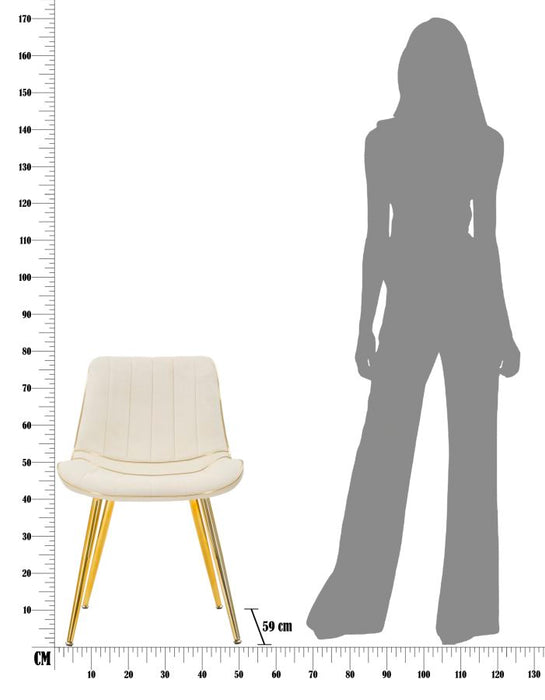 Set Scaune Mauro Ferretti Paris Crema/Gold, Set 2 Piese,  51X59X79 cm, Crem/Auriu
