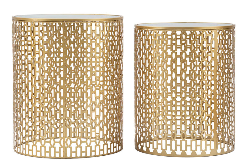 Set Masute Mauro Ferretti Oblin, 2 Piese,  Ø 41X50-37,5X47  cm, Auriu