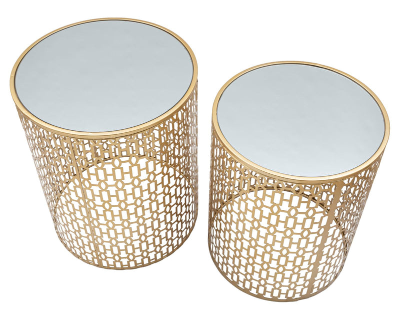 Set Masute Mauro Ferretti Oblin, 2 Piese,  Ø 41X50-37,5X47  cm, Auriu