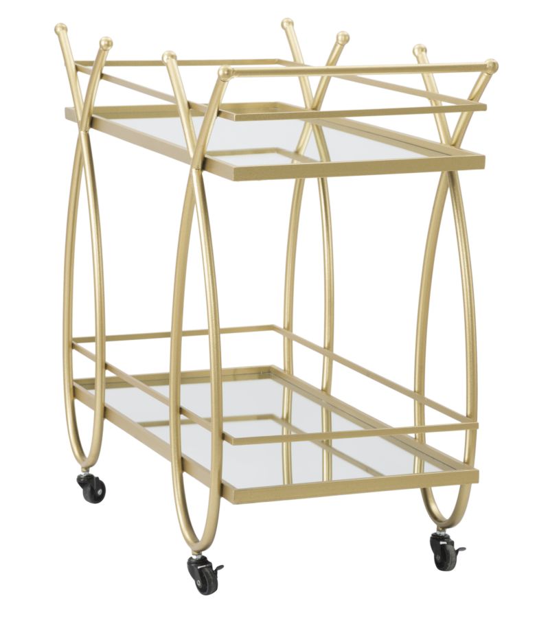 Carucior Servire Mauro Ferretti Ribbon  80X40X75 cm, Auriu