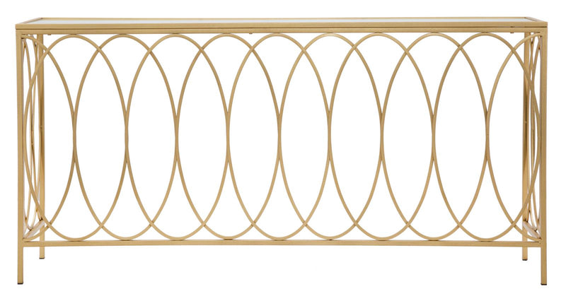 Consola Mauro Ferretti Arc Similmarble  160X40X79 cm, Auriu/Crem
