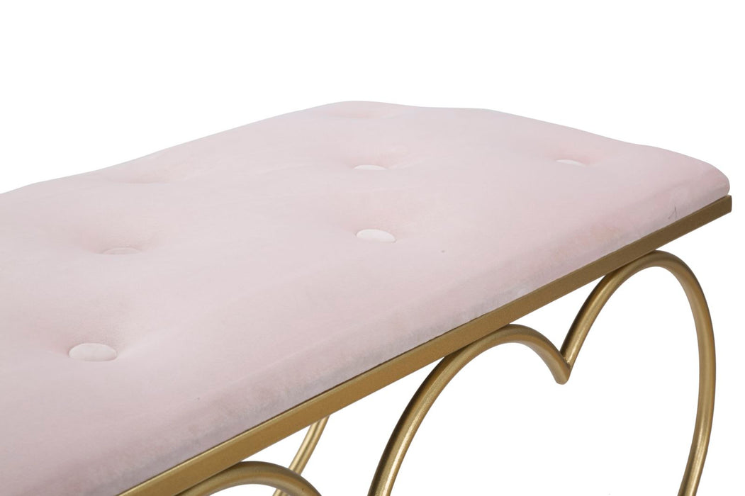 Bancheta Mauro Ferretti Heart Rosa  105X37,5X51,5 cm, Auriu/Roz