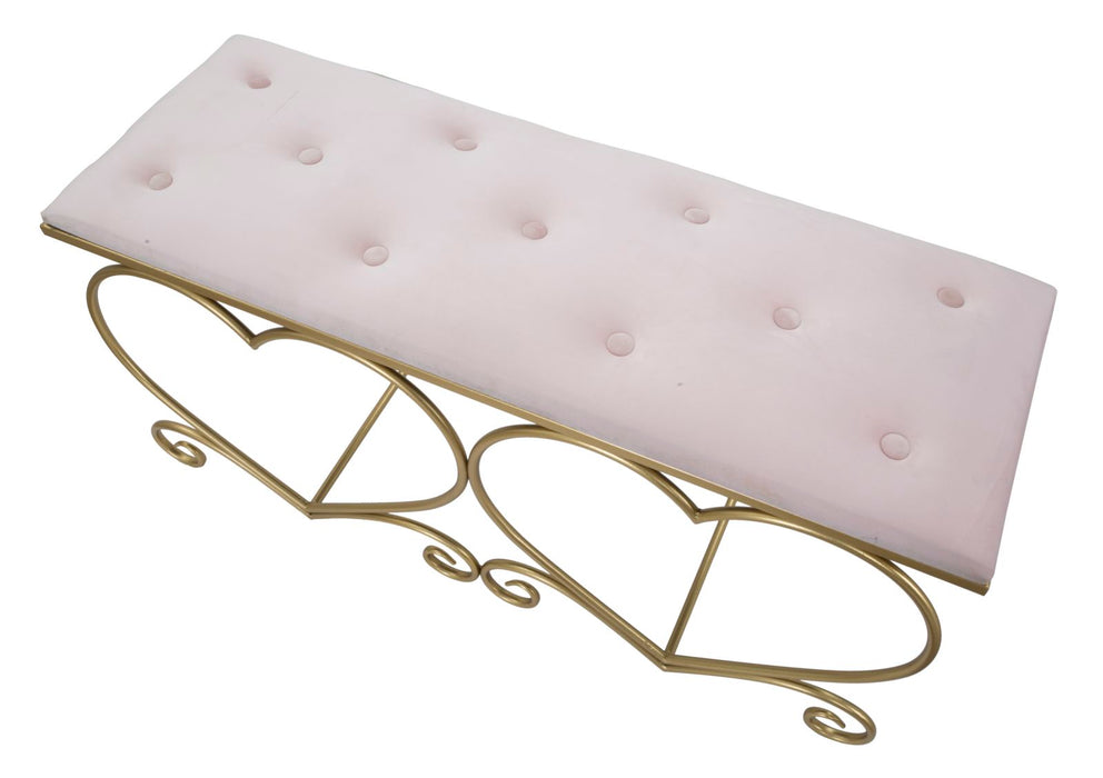 Bancheta Mauro Ferretti Heart Rosa  105X37,5X51,5 cm, Auriu/Roz