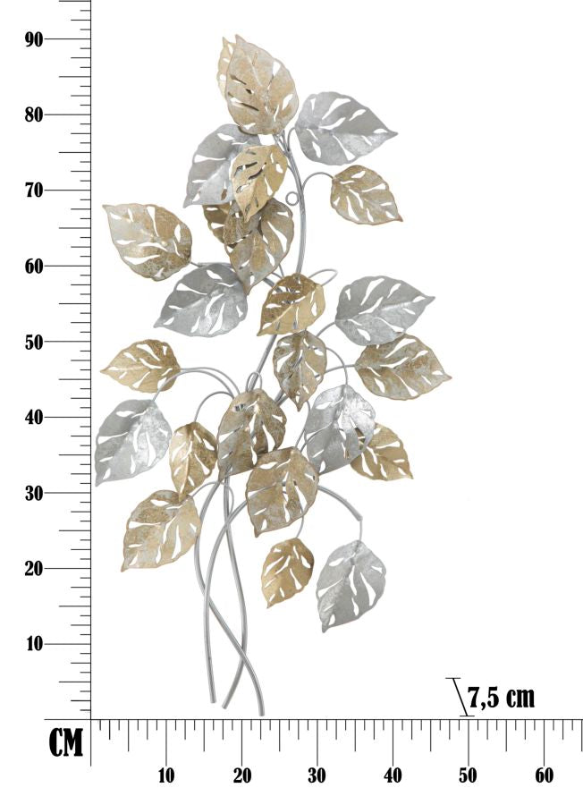 Decoratiune de Perete Mauro Ferretti Leaf  50X7,5X90,5 cm, Multicolor