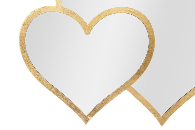 Oglinda decorativa Mauro Ferretti Glam Double Heart  65X2X50 cm, Auriu