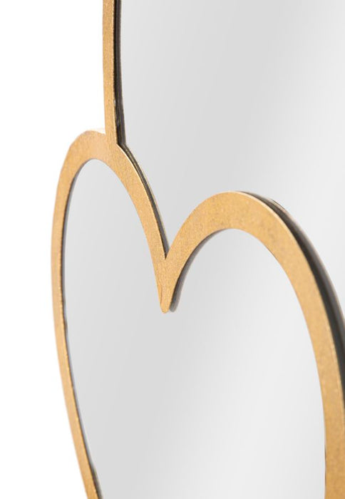 Oglinda decorativa Mauro Ferretti Glam Double Heart  65X2X50 cm, Auriu