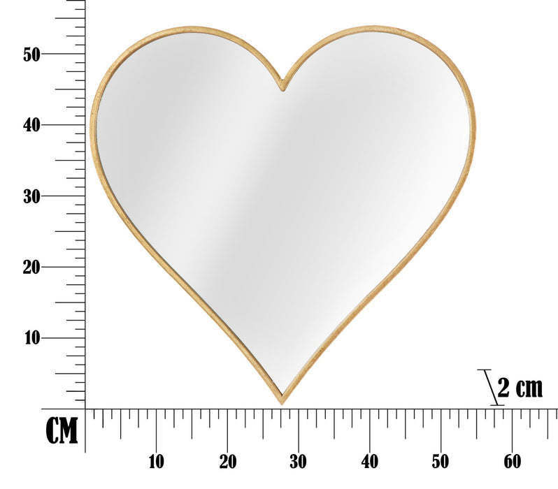 Oglinda decorativa Mauro Ferretti Glam Heart 55,5X2X54,5 cm, Auriu