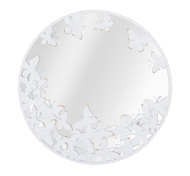 Oglinda decorativa Mauro Ferretti White Butterfly  62,5X2,3 cm, Alb / Auriu