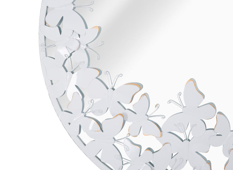 Oglinda decorativa Mauro Ferretti White Butterfly  62,5X2,3 cm, Alb / Auriu