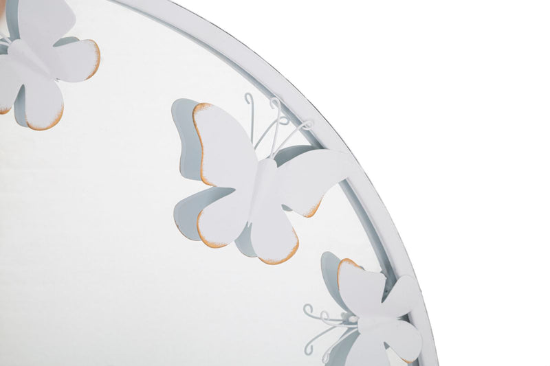 Oglinda decorativa Mauro Ferretti White Butterfly  62,5X2,3 cm, Alb / Auriu