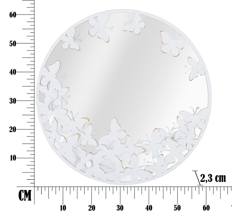 Oglinda decorativa Mauro Ferretti White Butterfly  62,5X2,3 cm, Alb / Auriu