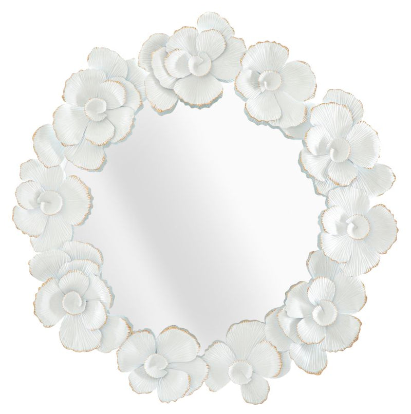 Oglinda decorativa Mauro Ferretti White Flower  82X2,6X85,5 cm, Alb / Auriu