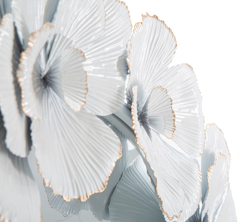 Oglinda decorativa Mauro Ferretti White Flower  82X2,6X85,5 cm, Alb / Auriu
