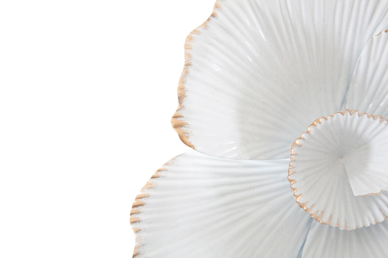Oglinda decorativa Mauro Ferretti White Flower  82X2,6X85,5 cm, Alb / Auriu