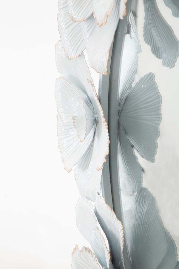 Oglinda decorativa Mauro Ferretti White Flower  82X2,6X85,5 cm, Alb / Auriu