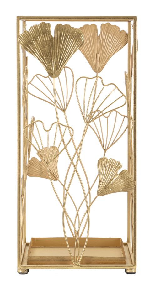 Suport Umbrele Mauro Ferretti Auriu Leaf 22, 5X22, 5X48, 5 cm, Auriu