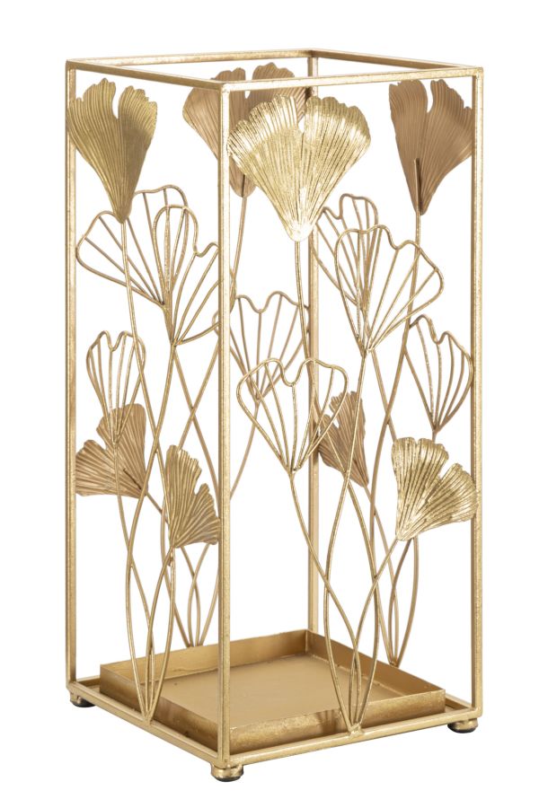 Suport Umbrele Mauro Ferretti Auriu Leaf 22, 5X22, 5X48, 5 cm, Auriu