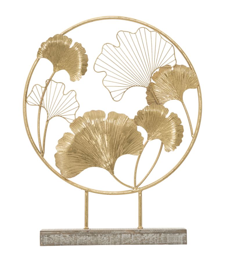 Decoratiune Mauro Ferretti Little Leaf  50X12,5X64 cm, Auriu