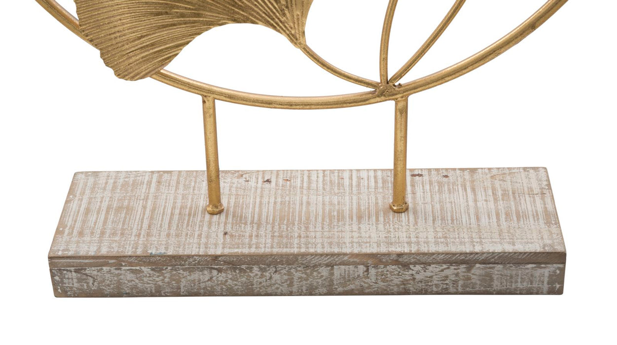 Decoratiune Mauro Ferretti Little Leaf  50X12,5X64 cm, Auriu