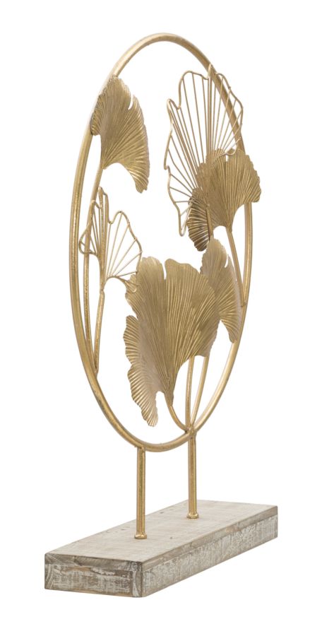 Decoratiune Mauro Ferretti Little Leaf  50X12,5X64 cm, Auriu