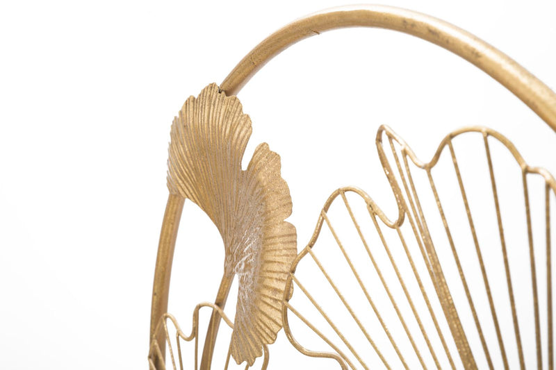Decoratiune Mauro Ferretti Little Leaf  50X12,5X64 cm, Auriu