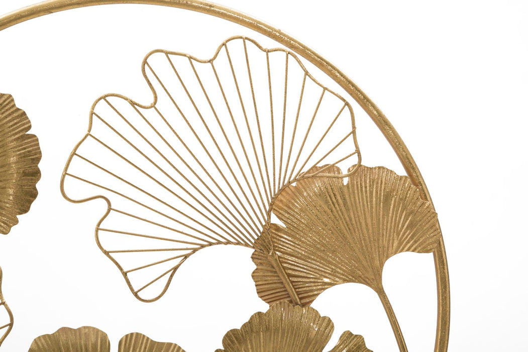 Decoratiune Mauro Ferretti Little Leaf  50X12,5X64 cm, Auriu