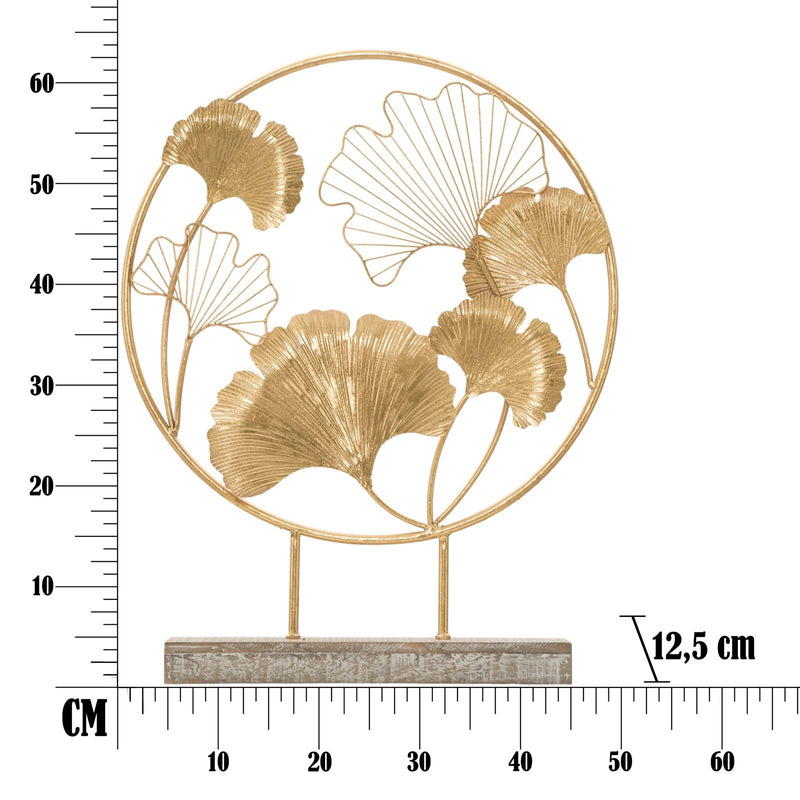 Decoratiune Mauro Ferretti Little Leaf  50X12,5X64 cm, Auriu