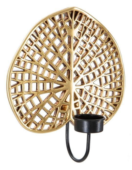 Suport Lumanare Pentru Perete Mauro Ferretti Lotus  20X8X22,2 cm, Auriu/Negru