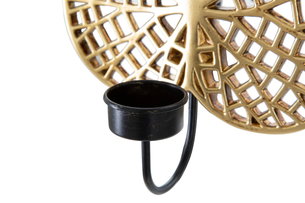 Suport Lumanare Pentru Perete Mauro Ferretti Lotus  20X8X22,2 cm, Auriu/Negru