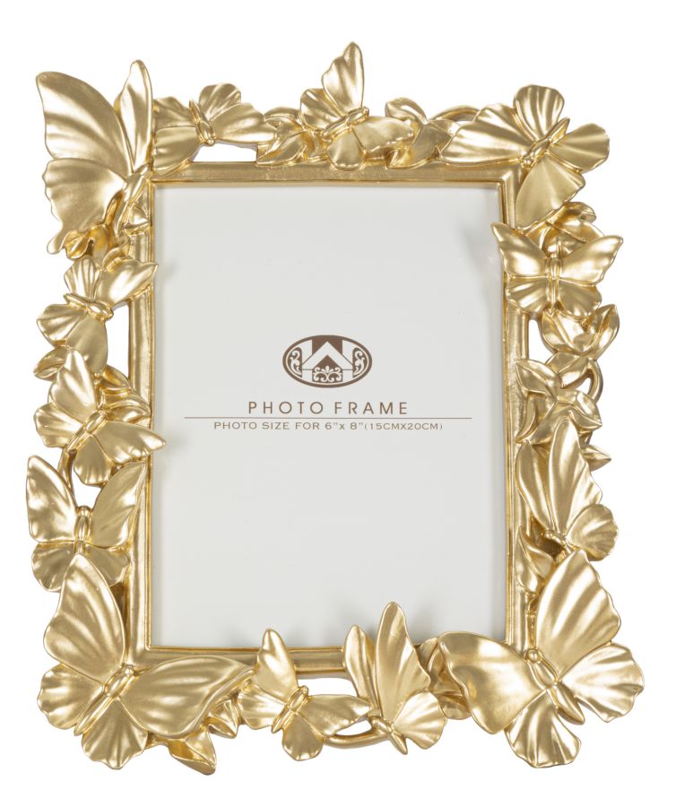 Rama Foto Mauro Ferretti Gold Butterflies  24,5X4X30,5cm, Dimensiunea Interioara 15X20  cm, Auriu