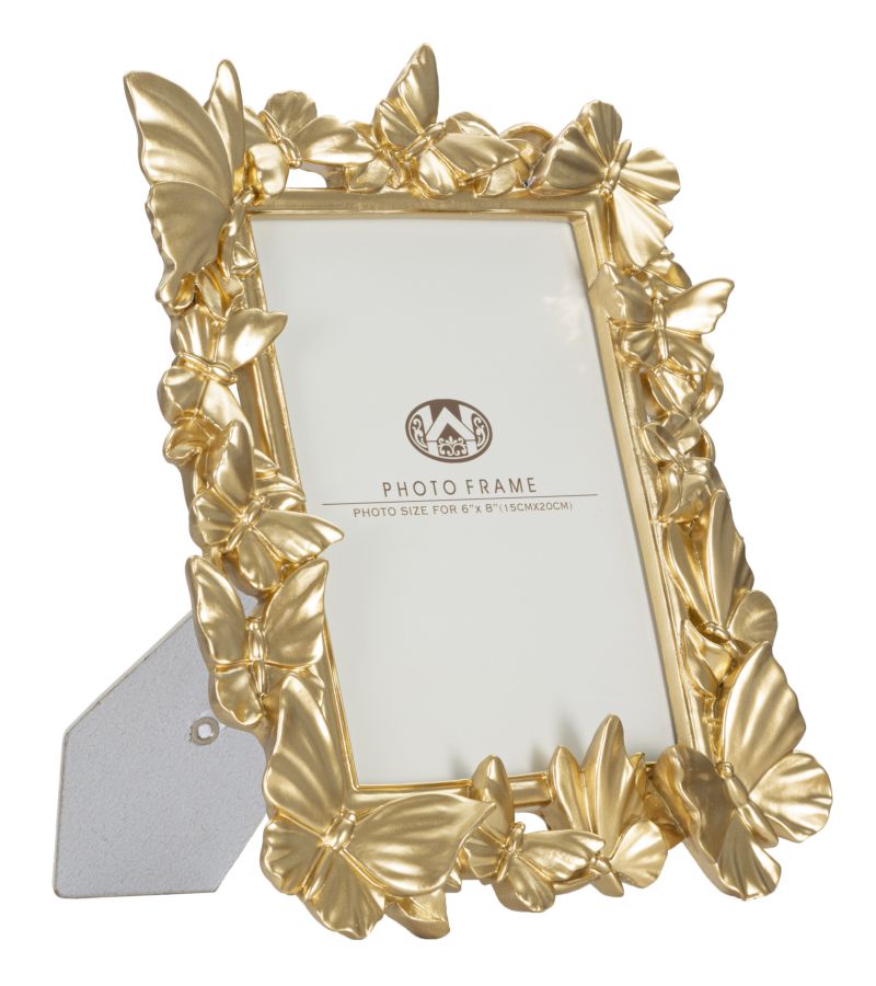 Rama Foto Mauro Ferretti Gold Butterflies  24,5X4X30,5cm, Dimensiunea Interioara 15X20  cm, Auriu