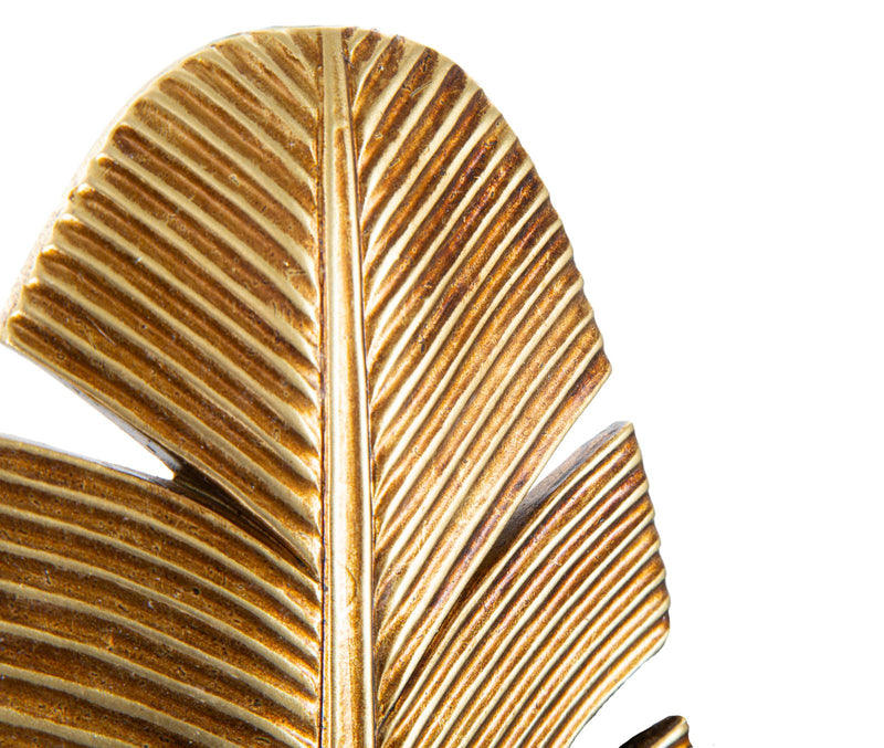 Suport Lumanare Pentru Perete Mauro Ferretti Leaf  12,8X8,9X31,2  cm, Auriu/Negru