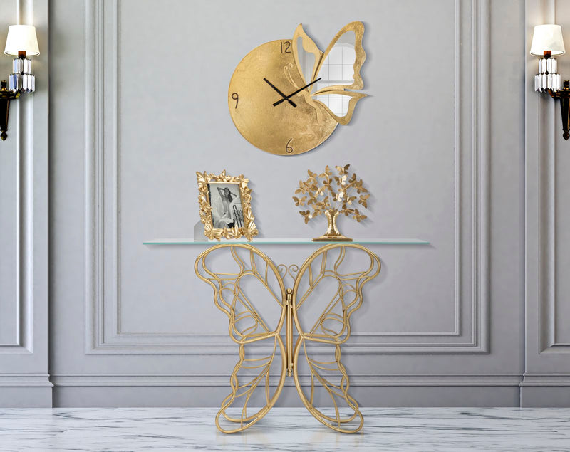 Consola Mauro Ferretti Butterfly  110X40X76 cm, Auriu