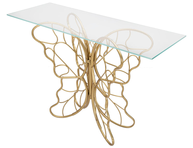 Consola Mauro Ferretti Butterfly  110X40X76 cm, Auriu
