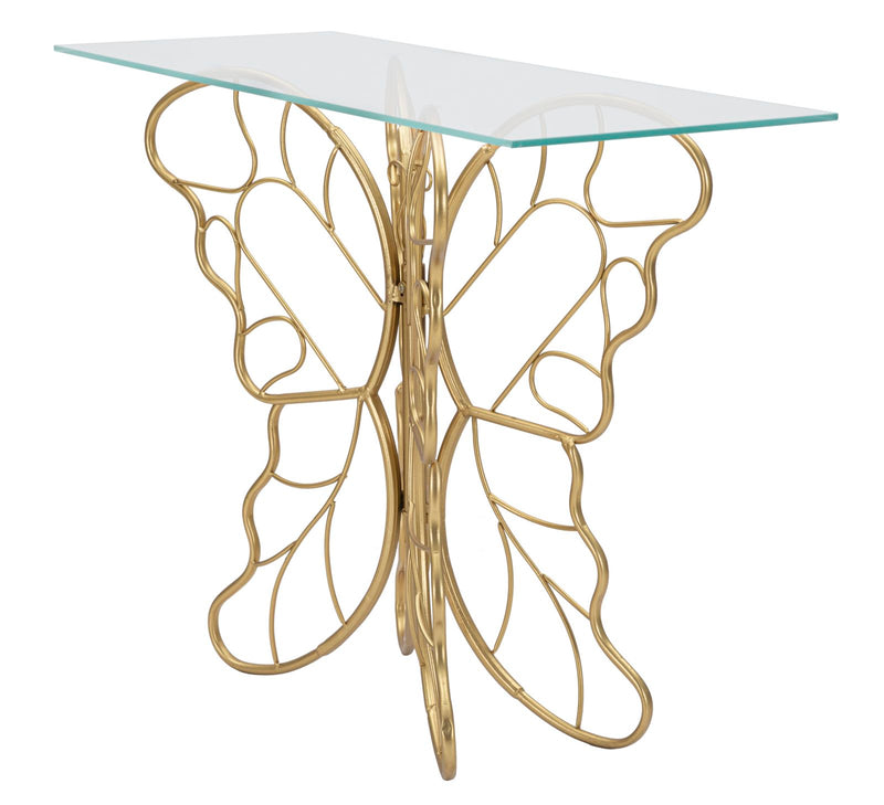 Consola Mauro Ferretti Butterfly  110X40X76 cm, Auriu