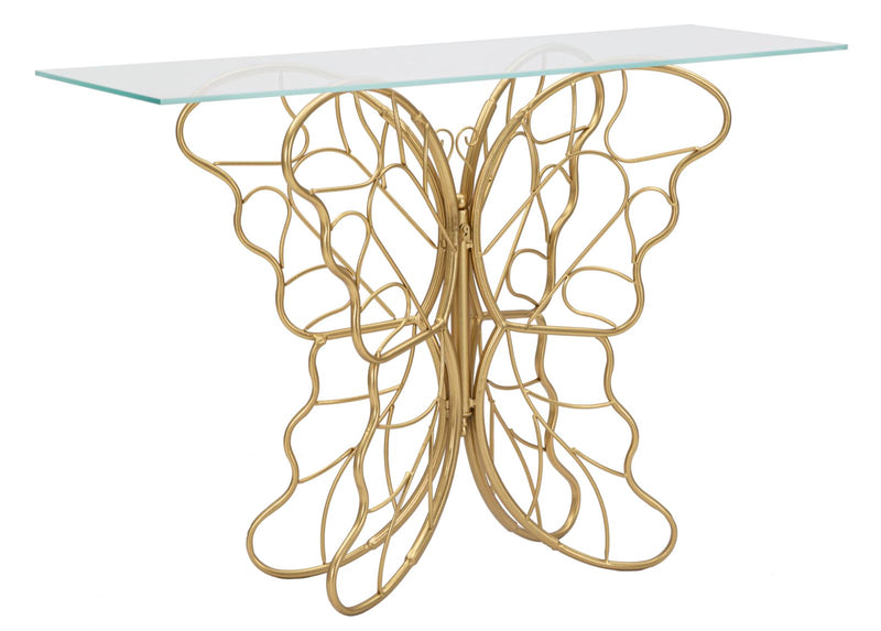 Consola Mauro Ferretti Butterfly  110X40X76 cm, Auriu