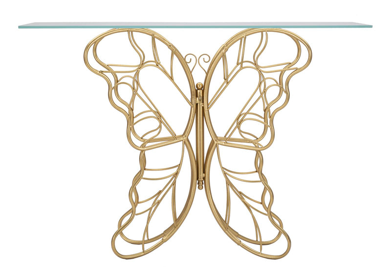 Consola Mauro Ferretti Butterfly  110X40X76 cm, Auriu